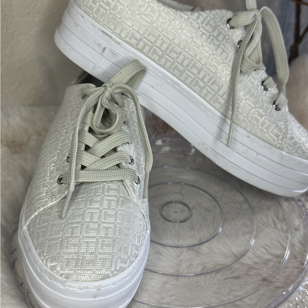 Tommy hilfiger Women's White Patterned Sneakers